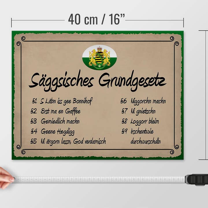 Femer - Wholesale Sign - Wooden sign saying 40x30 cm Saeggsisches Grundgesetz funny sign wooden sign4