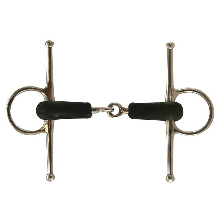 Full Cheek SS Soft Rubber Mouth Snaffle Bit w/ 6-1/2" Cheek for wholesale by Intrepid International