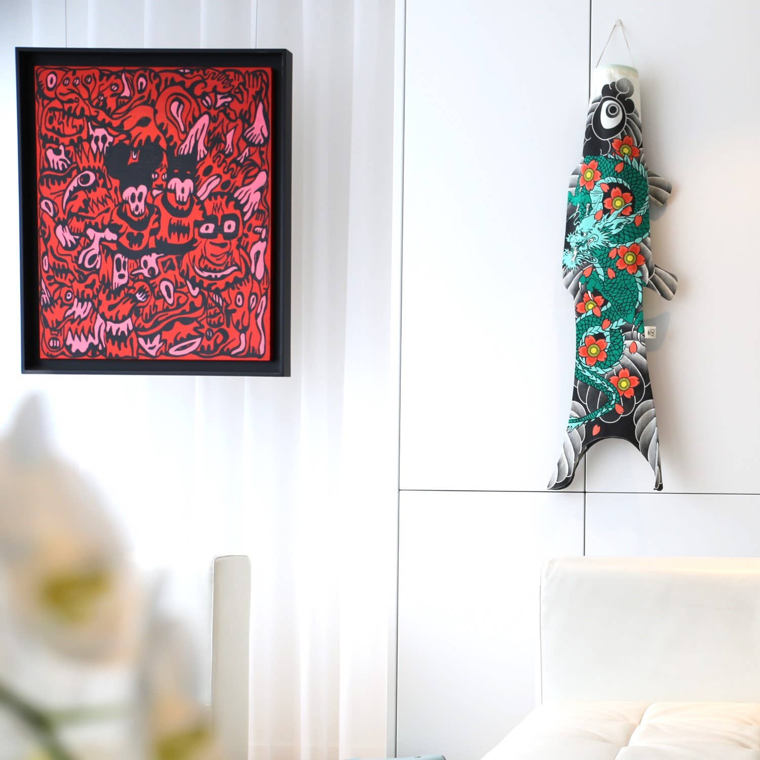 MADAME MO – Engroshandel 3D-vægkunst – Tattoo Dragon Koinobori - unik vægdekoration (M)2