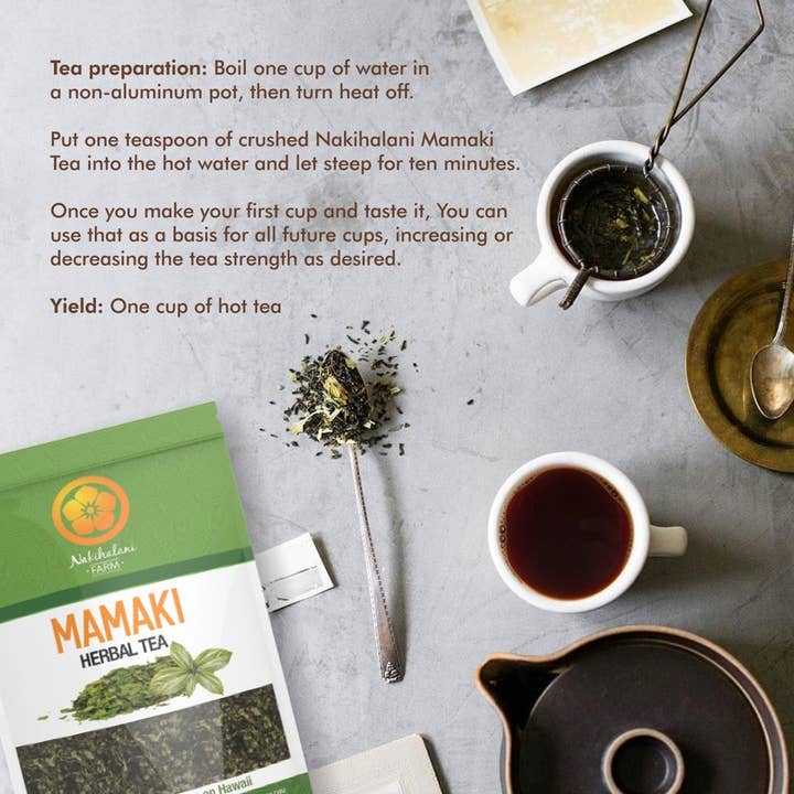 Nakihalani Farm - Wholesale Health/Detox Tea - Mamaki Tea - Hawaiian Organic Caffeine Free 2oz