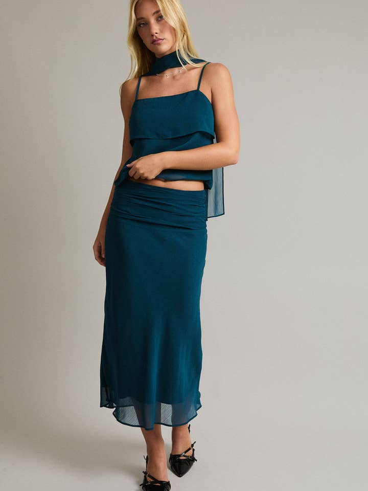 SLEEVELESS TOP WITH SCARF AND MAXI SKIRT for wholesale by LE LIS