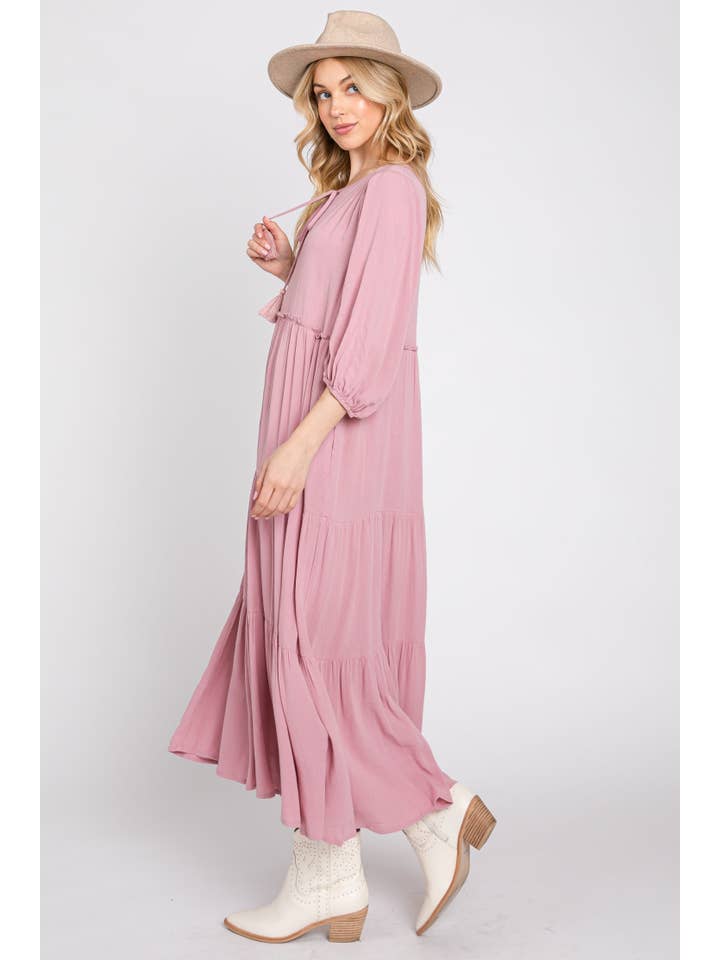ELLEBORN – wholesale Klänning - Dam – Puff Sleeve Midi Klänning 3107D4
