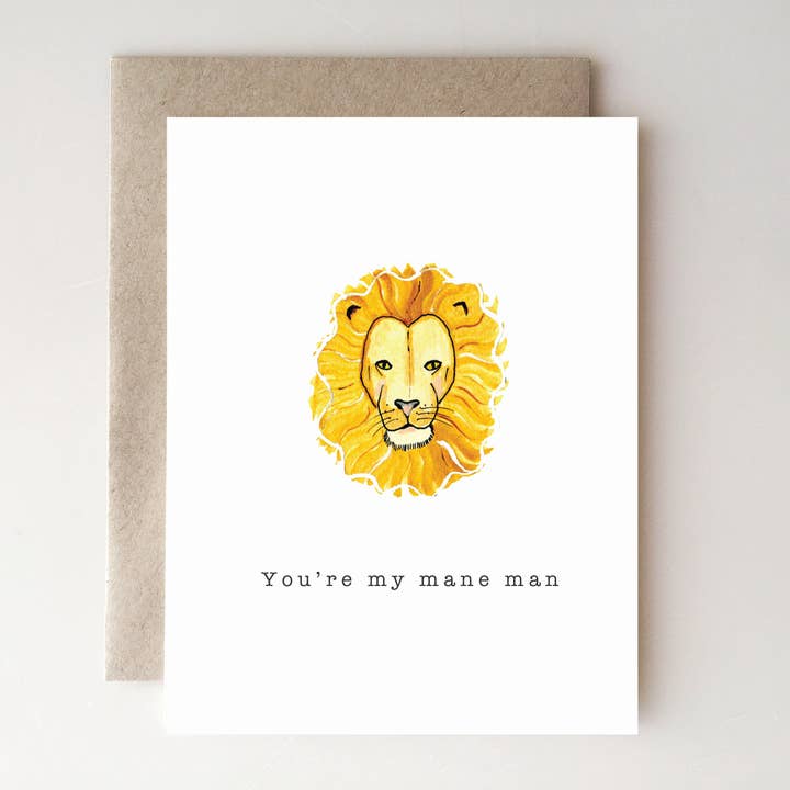 Mane Man Lion Love Card for wholesale by A v E H d e s i g n s