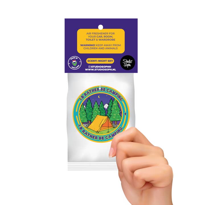 Studio Soph (We Pay Your Import Fees - We Ship DDP) - Vente Désodorisant pour voiture – unisexe - Désodorisant Nature « I'd Rather Be Camping »4