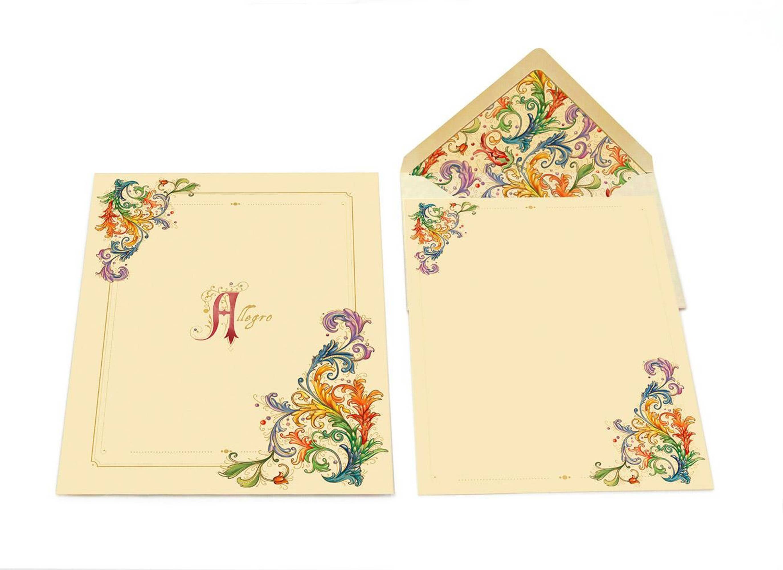 San Lorenzo Design - Vendita all'ingrosso Set di cartoleria/cancelleria - Foglie per Scrittura e Carte da Lettera Italiane con Busta, Portfolio13