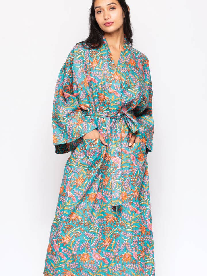 Sevya Handmade - Wholesale Robe - Women's - Reva Block Print Kimono Robes