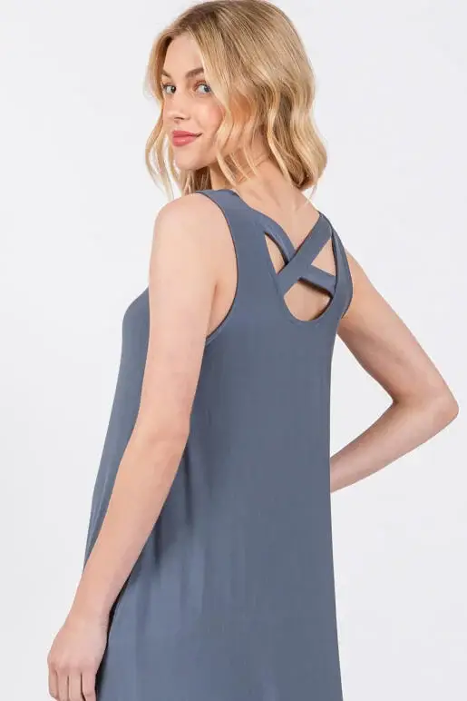 Final Touch - Wholesale Dress - Women's - Knit Tank Cross Back Maxi Dress20