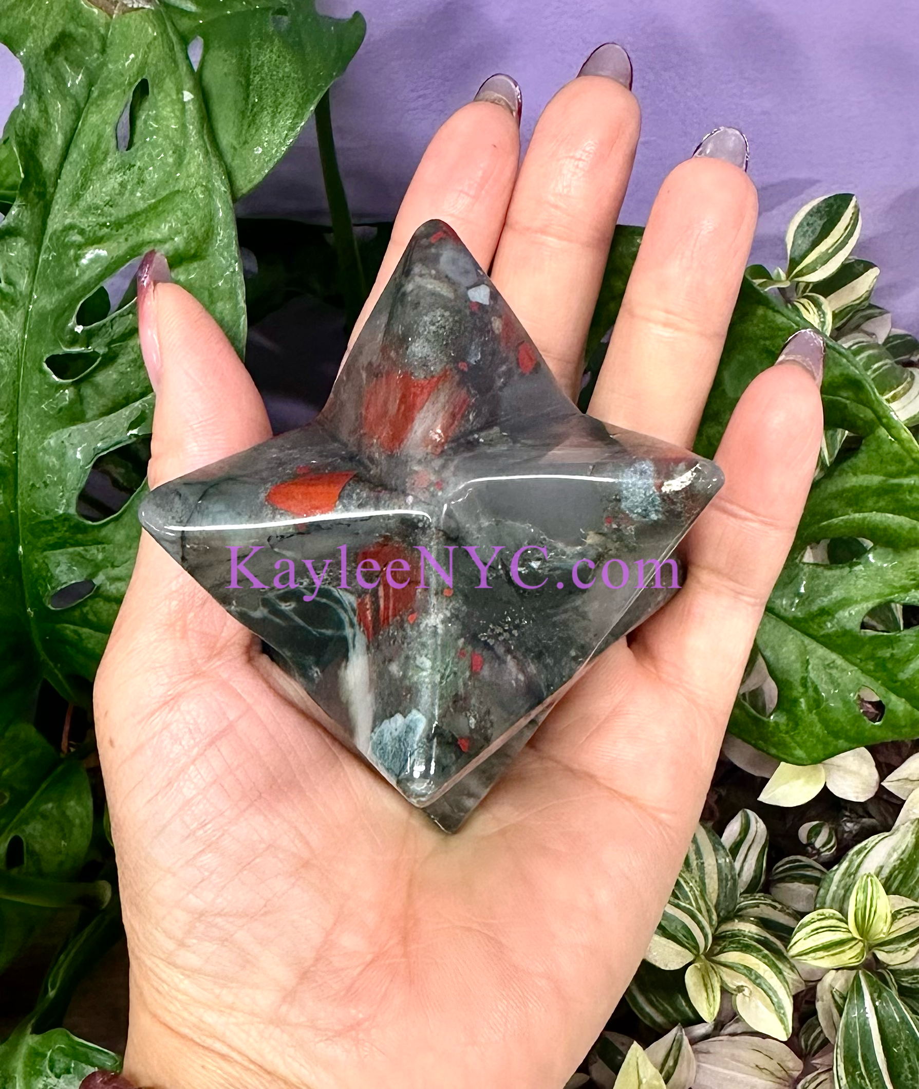 KayleeNYC - Wholesale Spiritual Stone/Crystal - 3cm Natural Bloodstone Merkaba Healing Energy3