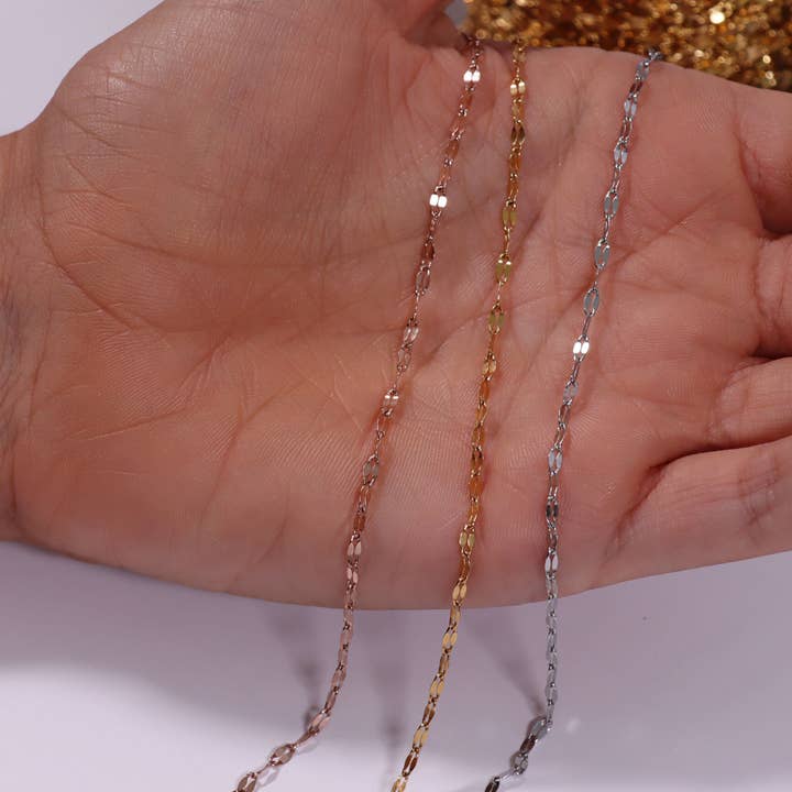 WJW - Wholesale Craft Supplies - 2mm Stainless Steel Lip Chain By The Foot