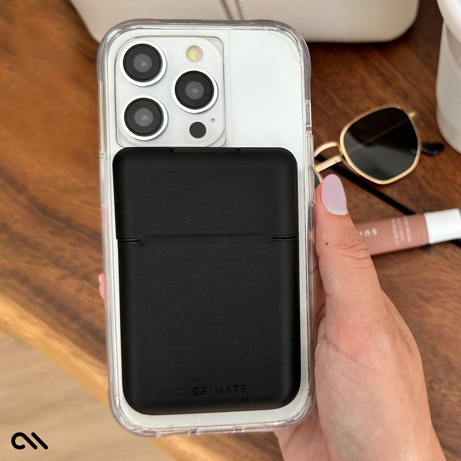 Black MagSafe Leather Flip Wallet for wholesale on Faire7