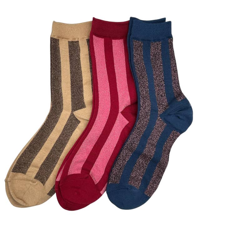 Sixton London - Wholesale Socks - Women's - Berlin single socks (Sand, Red, Blue)