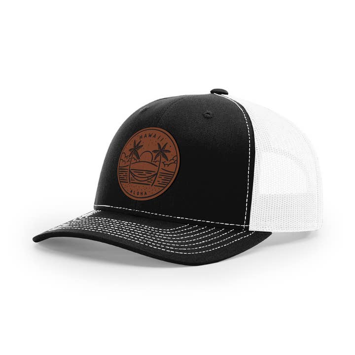 Hawaii Hat | Leather Patch Hat | Trucker Hat for wholesale by Albion Mercantile Co.