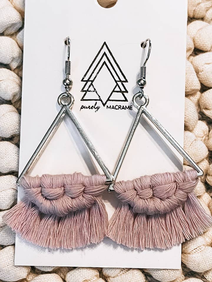 Pendientes Triángulo Morado Claro para venta al por mayor de Purely Macrame