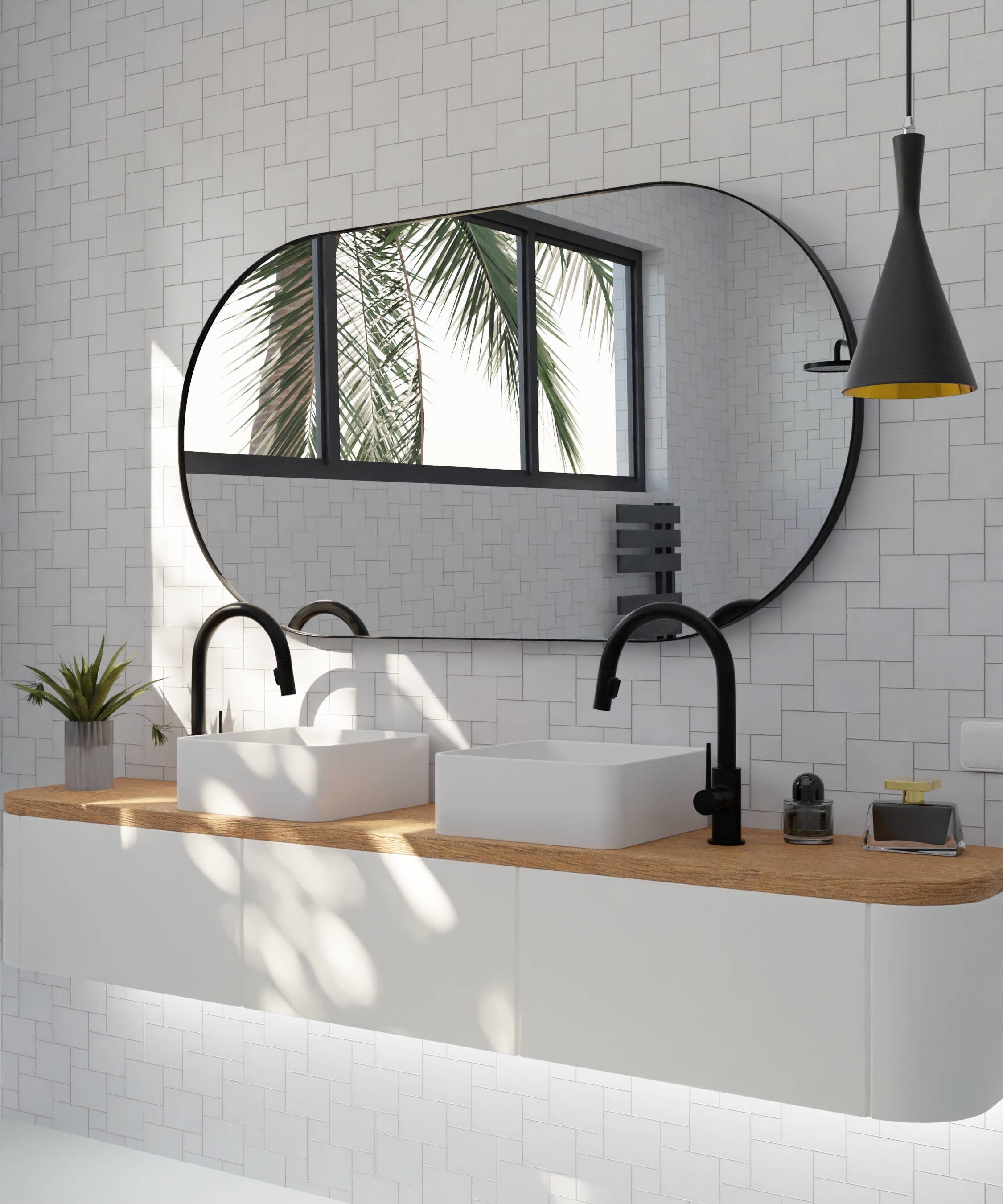 Gdeco - Wholesale Wall Mirror - Black Oval Resin Mirror 150*80 Cm2