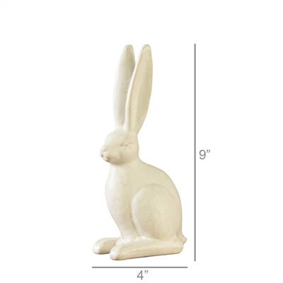 HomArt - Wholesale Decorative Figurine - Sitting Hare, Ceramic - Sm - Matte White1