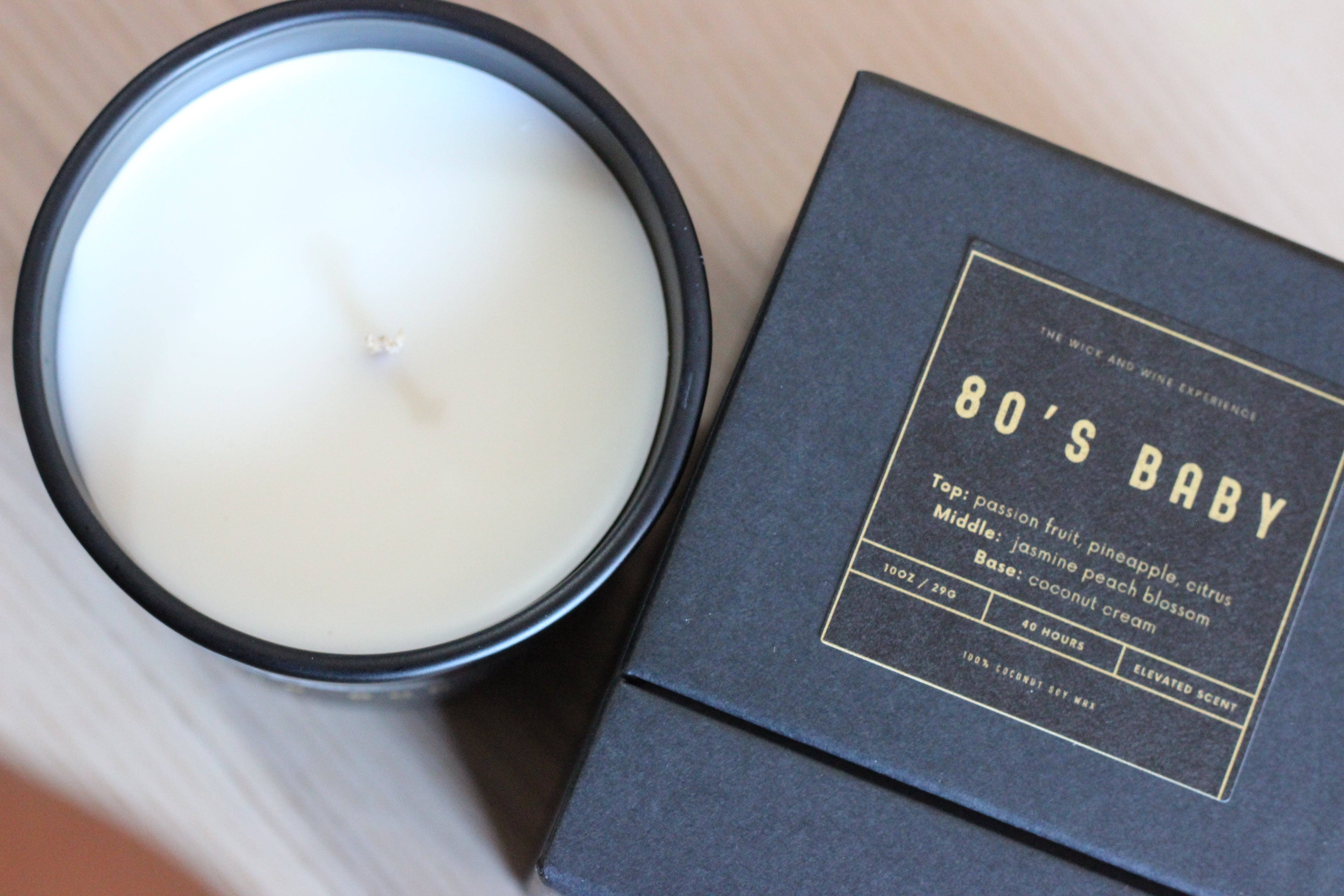 The Wick and Wine Experience - Wholesale Jar/Filled Candle - 80’s Baby - For Joy & Self-Expression0