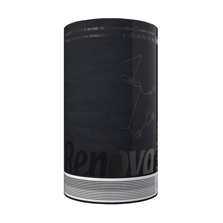 16 Black Paper Towel Jumbo Roll - 2 Ply, 120 sheets for wholesale by ROLL-LUX