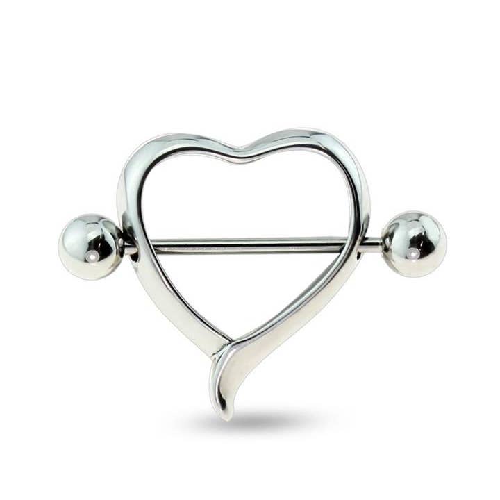 CRAVE BODY JEWELRY - Wholesale Nipple Ring - HEART SHAPE 316L SURGICAL STEEL NIPPLE SHIELD