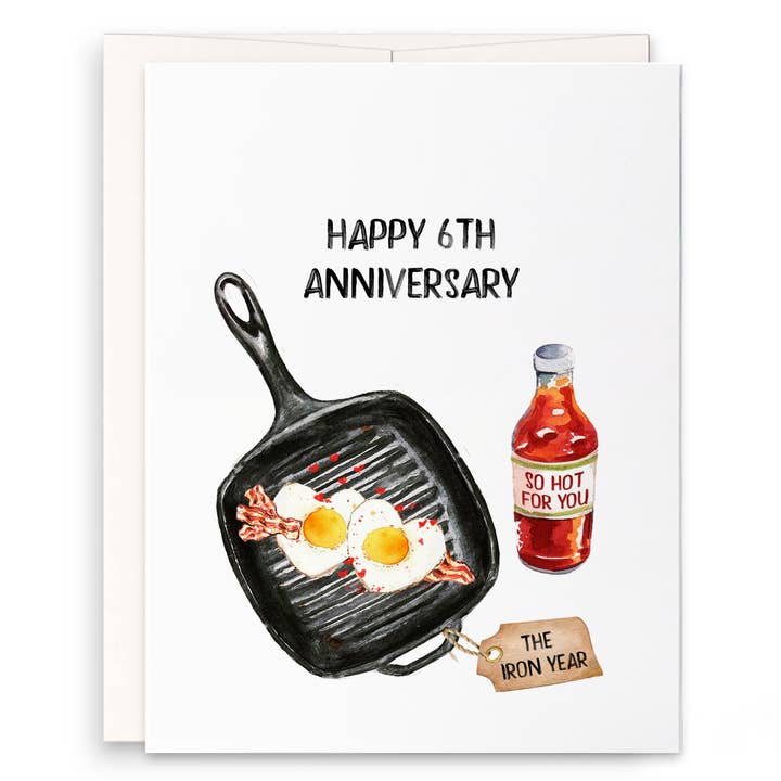 6e gietijzeren verjaardag - grappige jubileumkaart voor wholesale door Liyana Studio