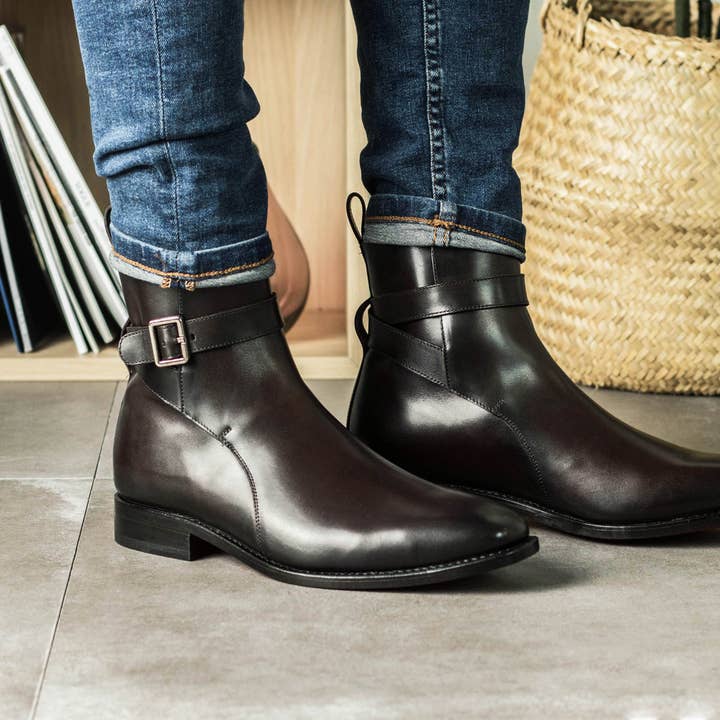 Rohan Herren-Jodhpur-Stiefel aus italienischem Leder in Dunkelbraun für den Großhandel von DapperFam