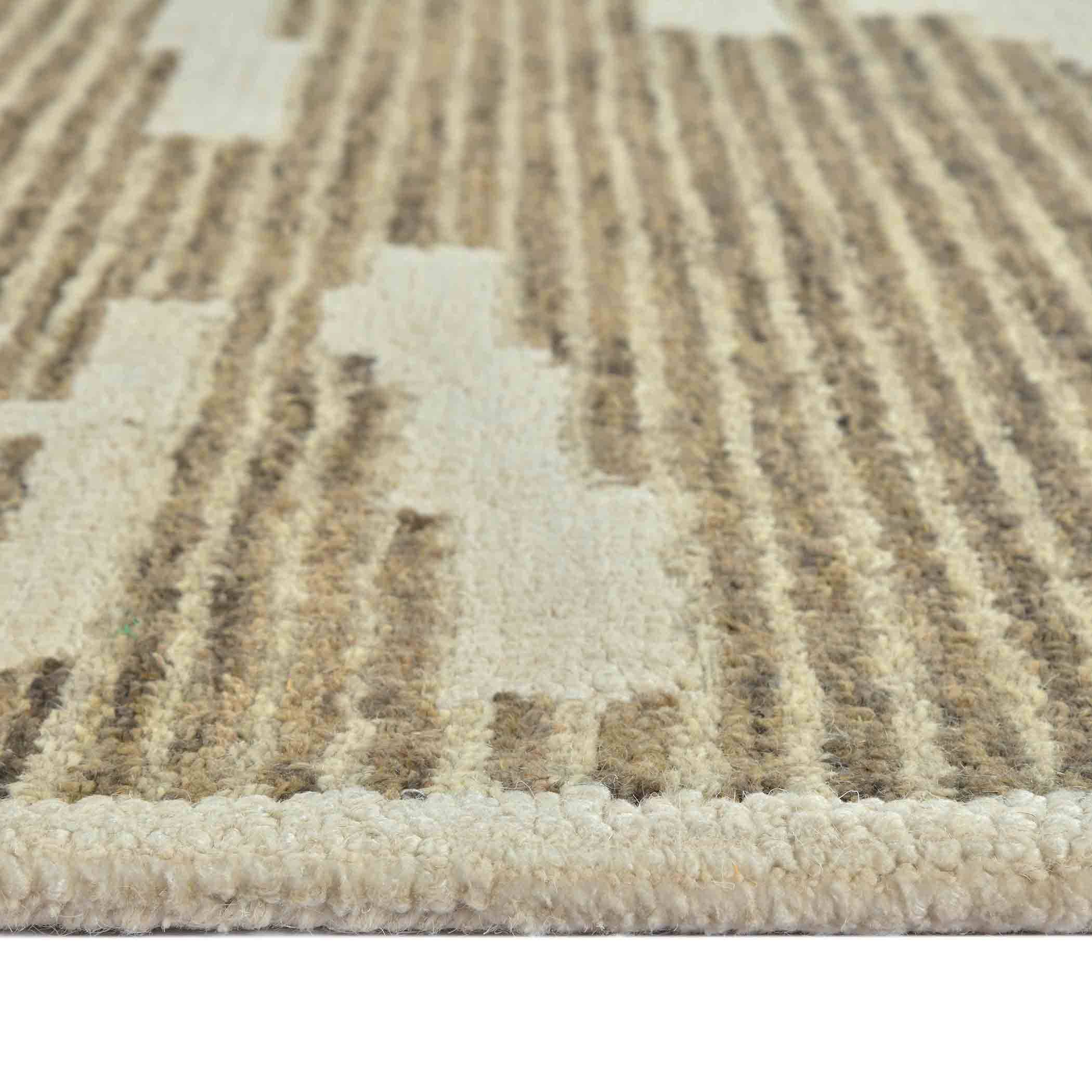 HomeRoots - Wholesale Area Rug - 2' X 3' Beige And Brown Wool Abstract Hand Hooked Area Rug4