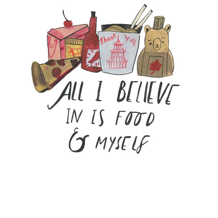 Food & Myself Print for wholesale by Dick Vincent Illustrations