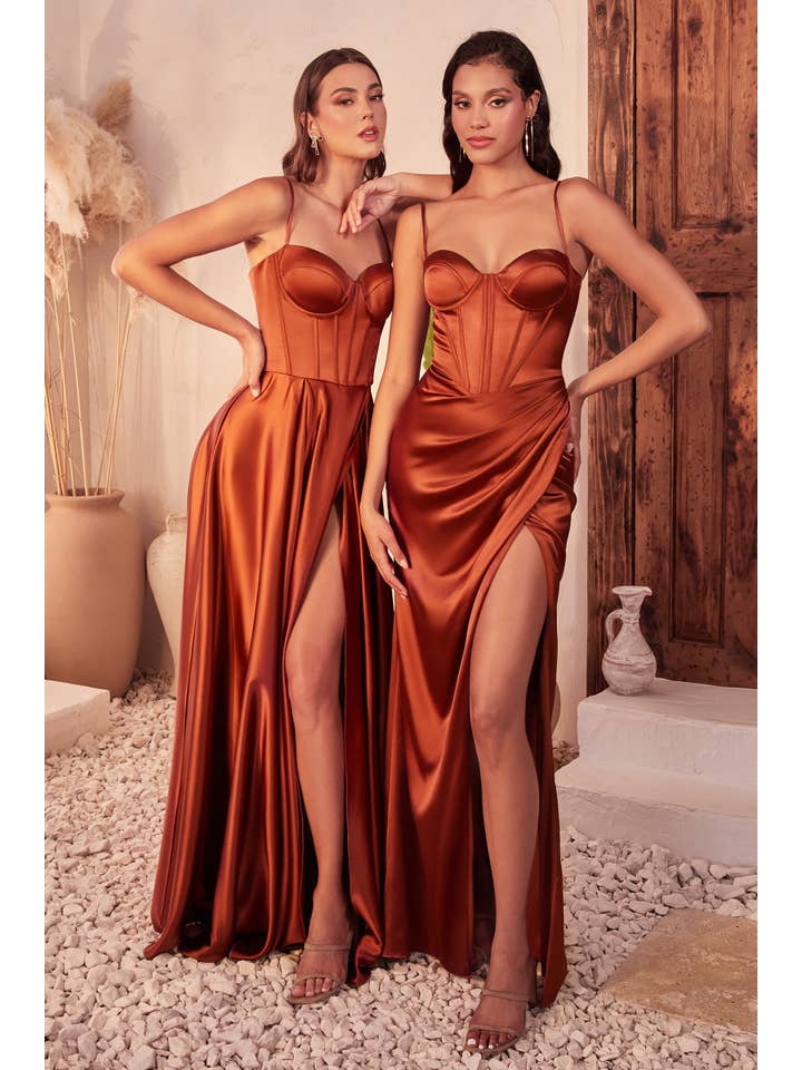 Ladivine by Cinderella Divine - Vente Robe de soirée – femme - Robe bustier en satin à coupe évasée2