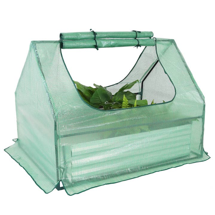 Sunnydaze Decor - Wholesale Plant Pot - Steel Raised Bed with Greenhouse - Green - 4 ft x 3 ft