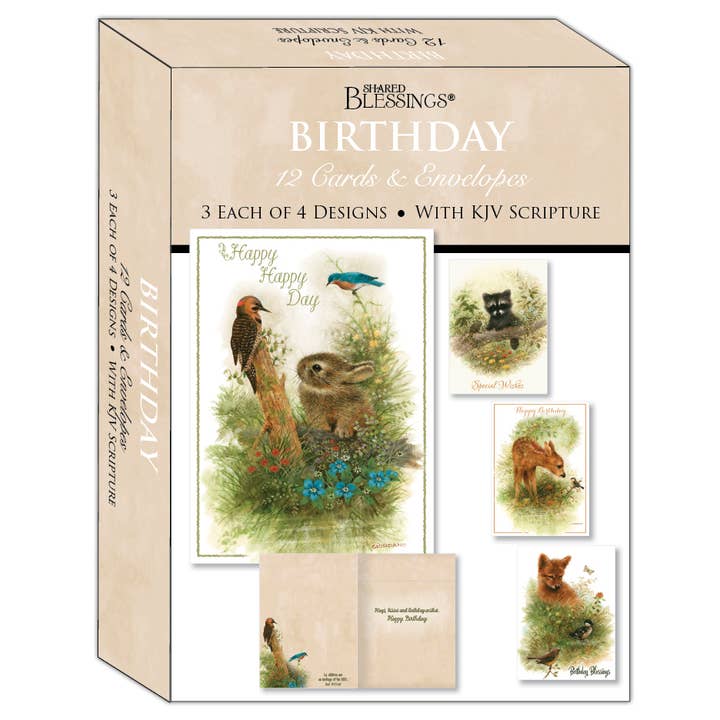 Crown Point Graphics - Vente Cartes d'anniversaire - Cartes d'anniversaire religieuses - Petite faune | 12 cartes1
