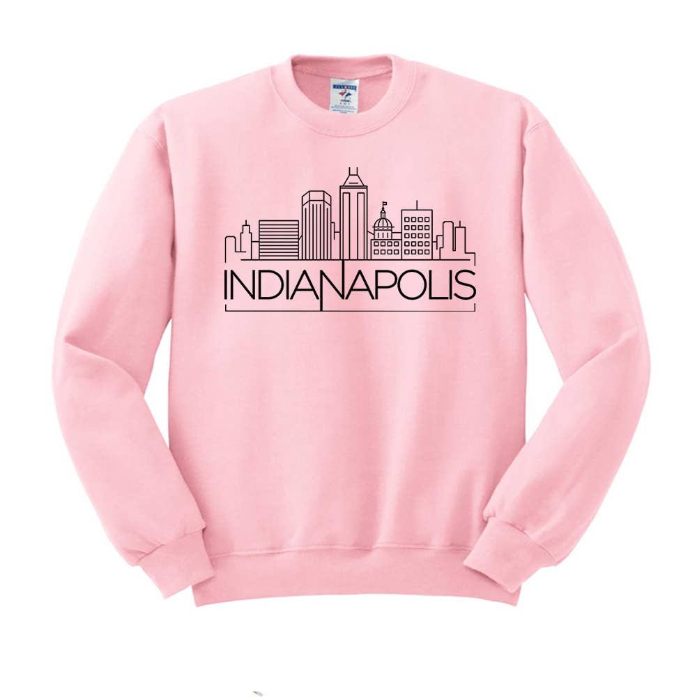 Lucky Luna Apparel – Engroshandel Grafisk Sweatshirt - Dame – Skyline Indianapolis Crewneck Sweatshirt2