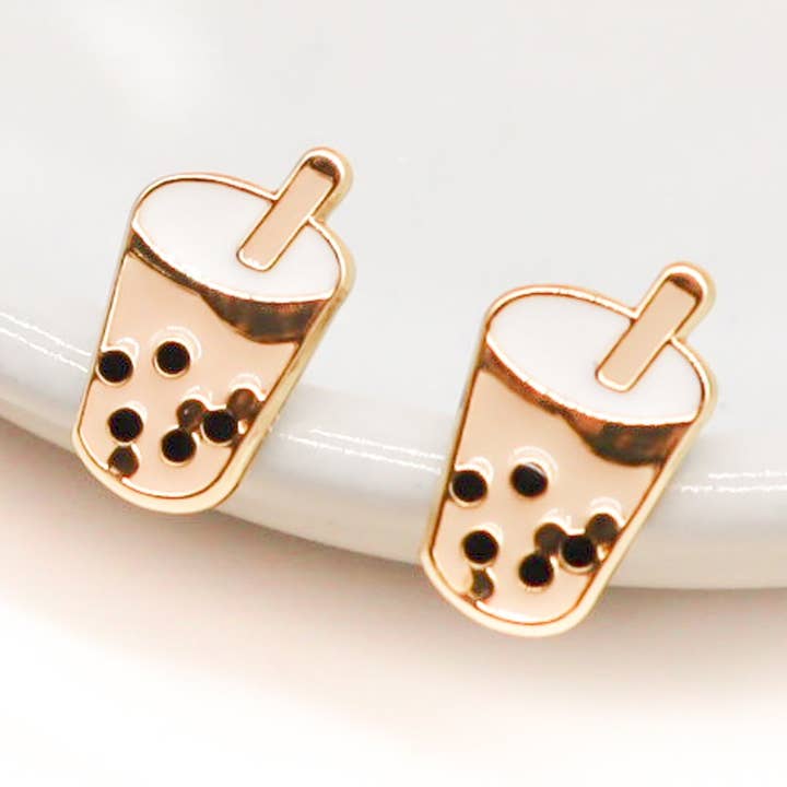 White Cap Boba Enamel Earrings/ Bracelet/ Necklace for wholesale by Miss Modi