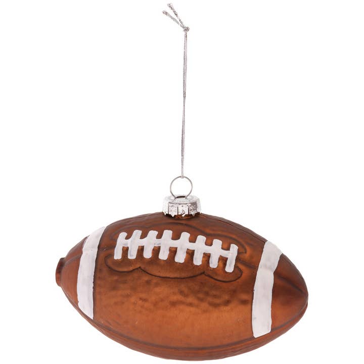 Boston International - Wholesale Ornament - Glass Football Christmas Ornament