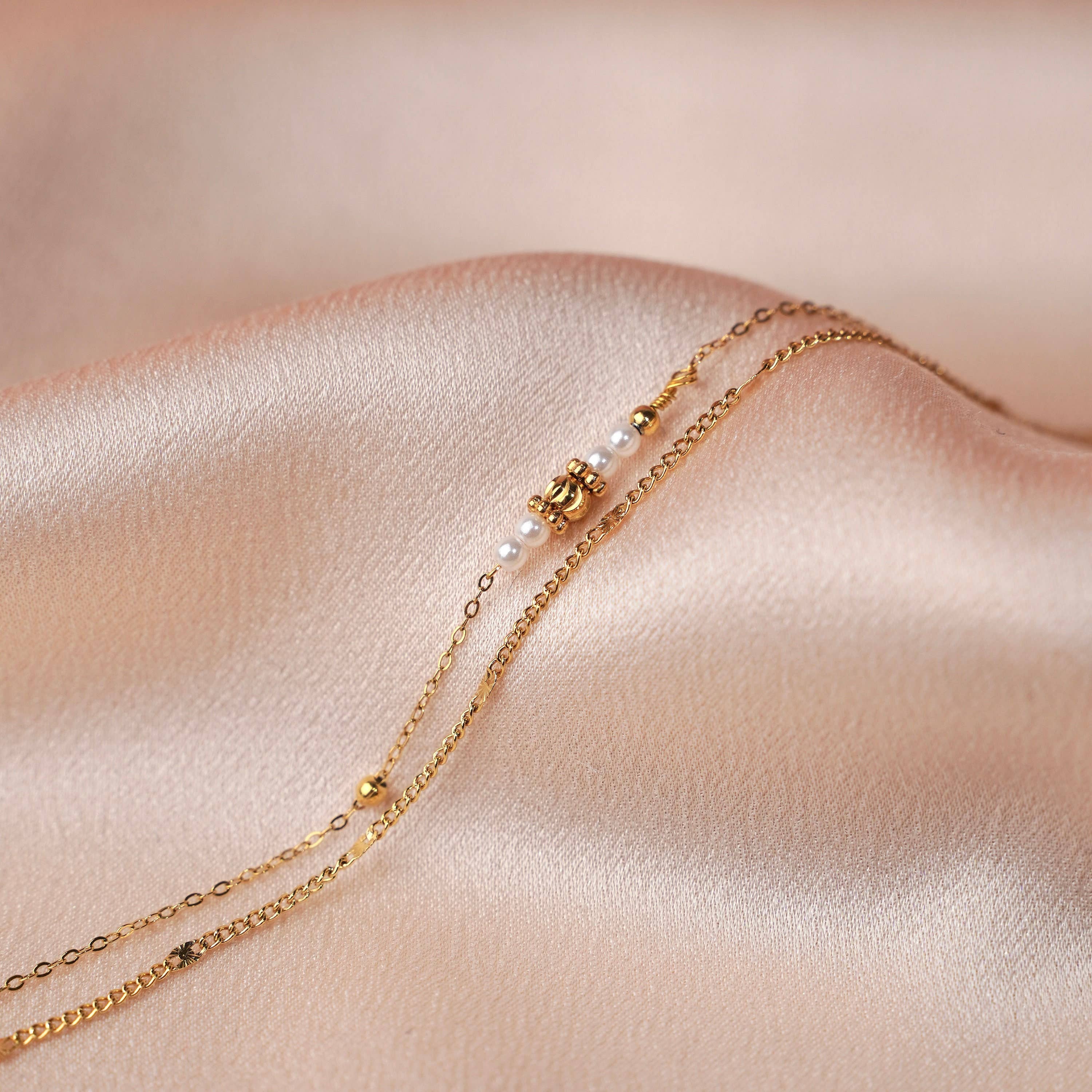 Victoire Collection - Wholesale Beaded Bracelet - Double white pearl bracelet2