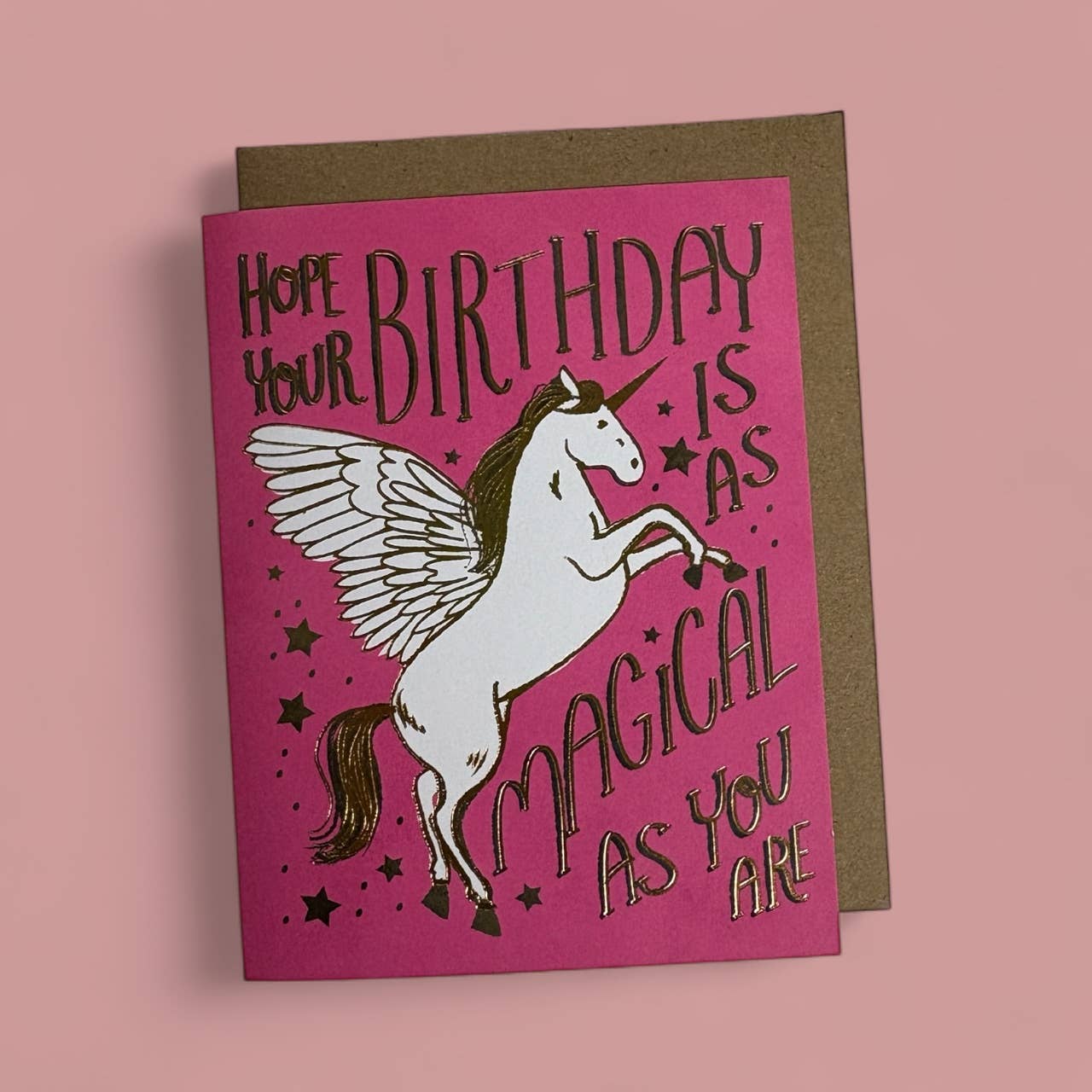 Wild Optimist – wholesale Birthday card – Unicorn Birthday Goldfoil Greeting Card5