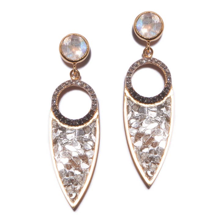 Zeit Earrings Gold for wholesale by Shana Gulati Jewelry