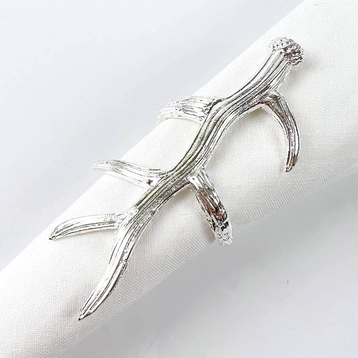 Fennco Styles - Wholesale Napkin ring - Rustic Antler Design Metal Napkin Ring6