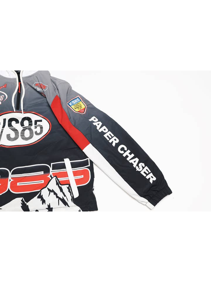 Black Paperchaser Windbreaker Pullover (Black) for wholesale on Faire5