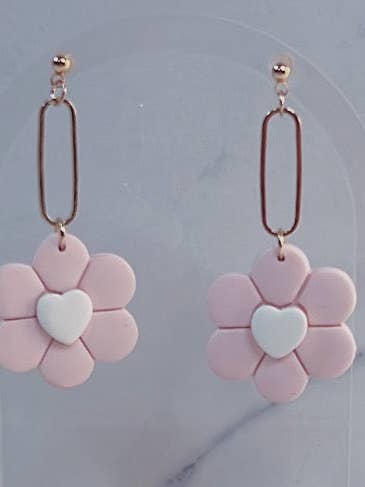 Flower and Heart Dangle for wholesale by Maia Sol Designs