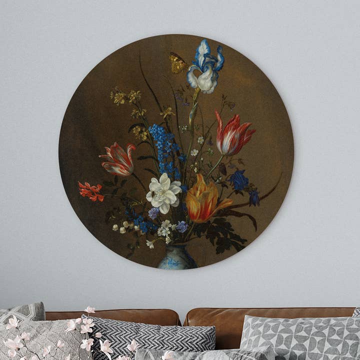 Fleurs Wallcircle dans un vase Balthasar van der Ast pour la vente par Wanderschoon