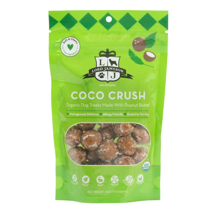 Lord Jameson Coco Crush Organic Soft & Chewy Dog Treats for wholesale by Pet Palette Distribution