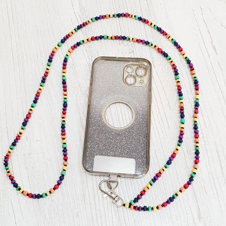 Handykette Kokosholz mit Patch aus Edelstahl / 125cm HA02502 für den Großhandel von Gloria-Maris