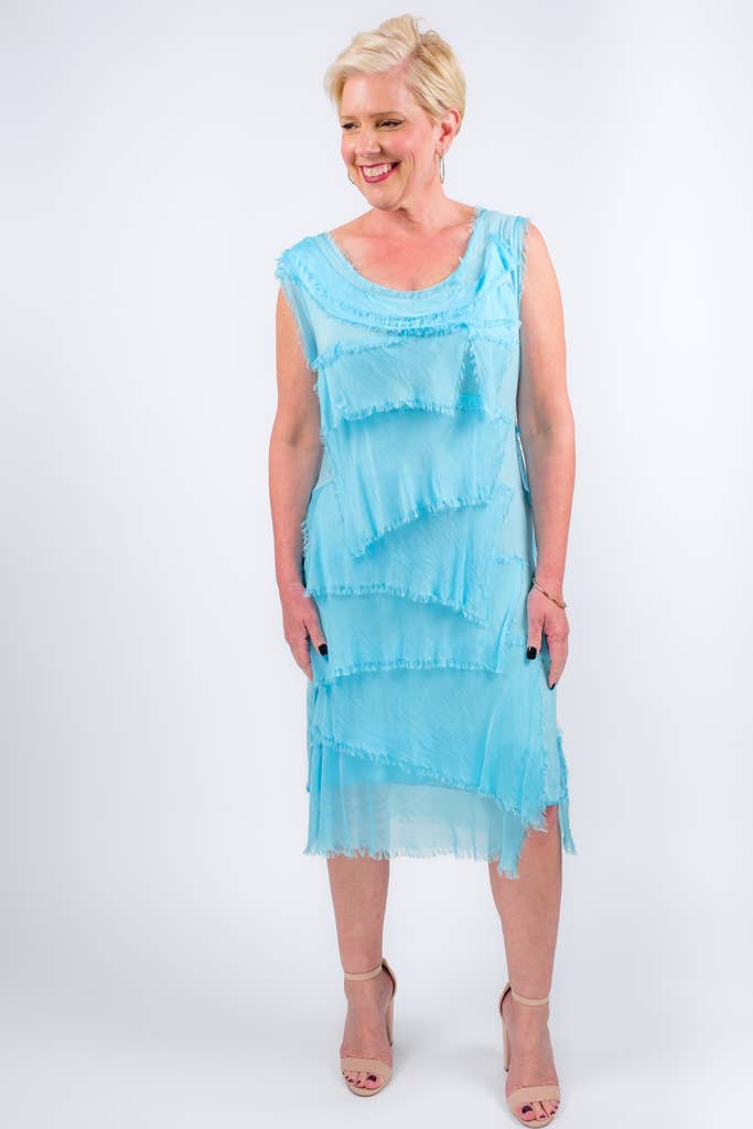 TINA Stephens Italy/Tees By Tina - Wholesale Dress - Women's - Mariana Silk Ruffle Dress (DT202)20