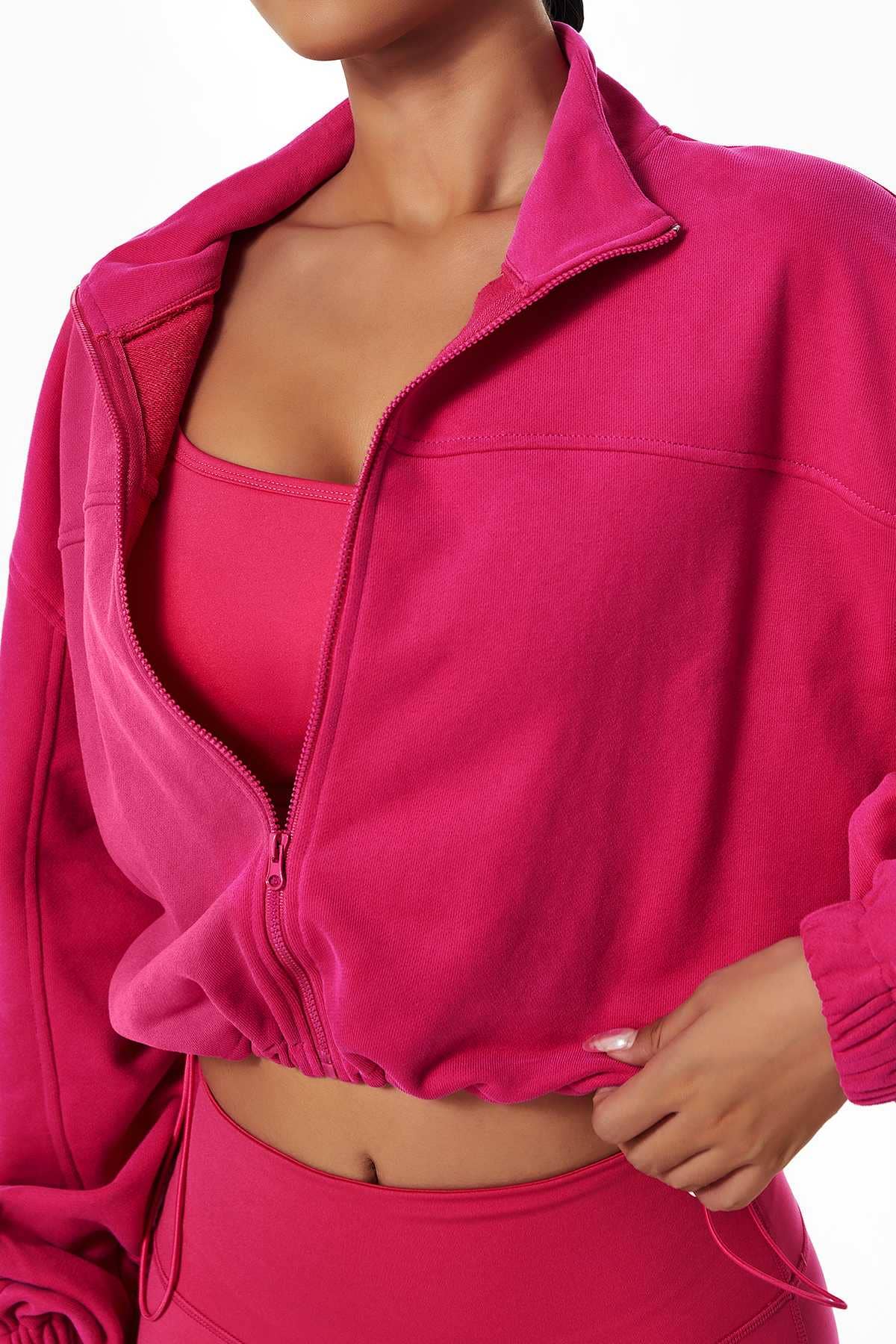 Crave by FW - Vendita all'ingrosso Felpa - Donna - Felpa corta con zip integrale Relaxed Fit12