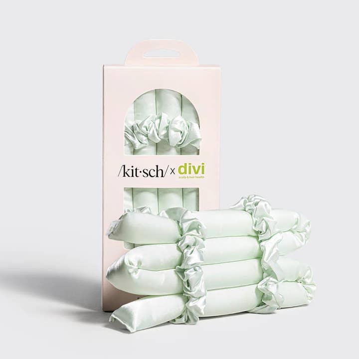KITSCH - Wholesale Hair Curlers - Kitsch x Divi Satin Heatless Curling Set - Seafoam