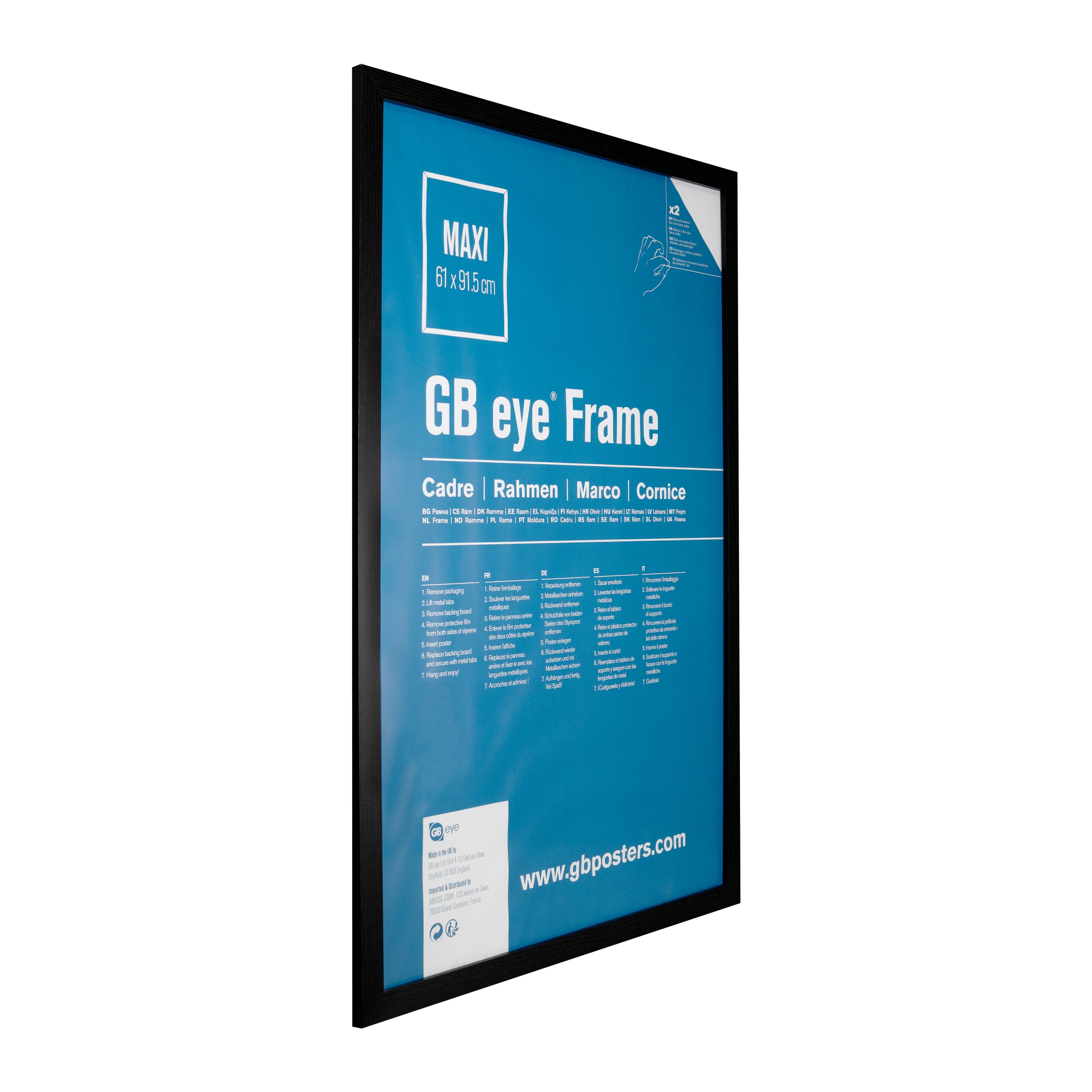ABYstyle - Wholesale Picture Frame - GB Eye Black Wooden Maxi Poster Frame 24" x 36" Versatile2