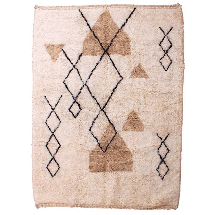 BohoVibeCraft - Wholesale Area Rug - white and brown Moroccan-rugs-modern-carpets-wool-moroccan