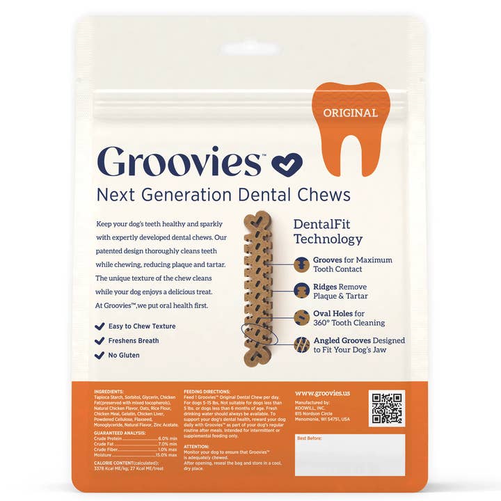 King Wholesale Pet Goods - Wholesale Pet Treats - Dog - GROOVIES Dog Dental Chews 6oz Small 22ct1