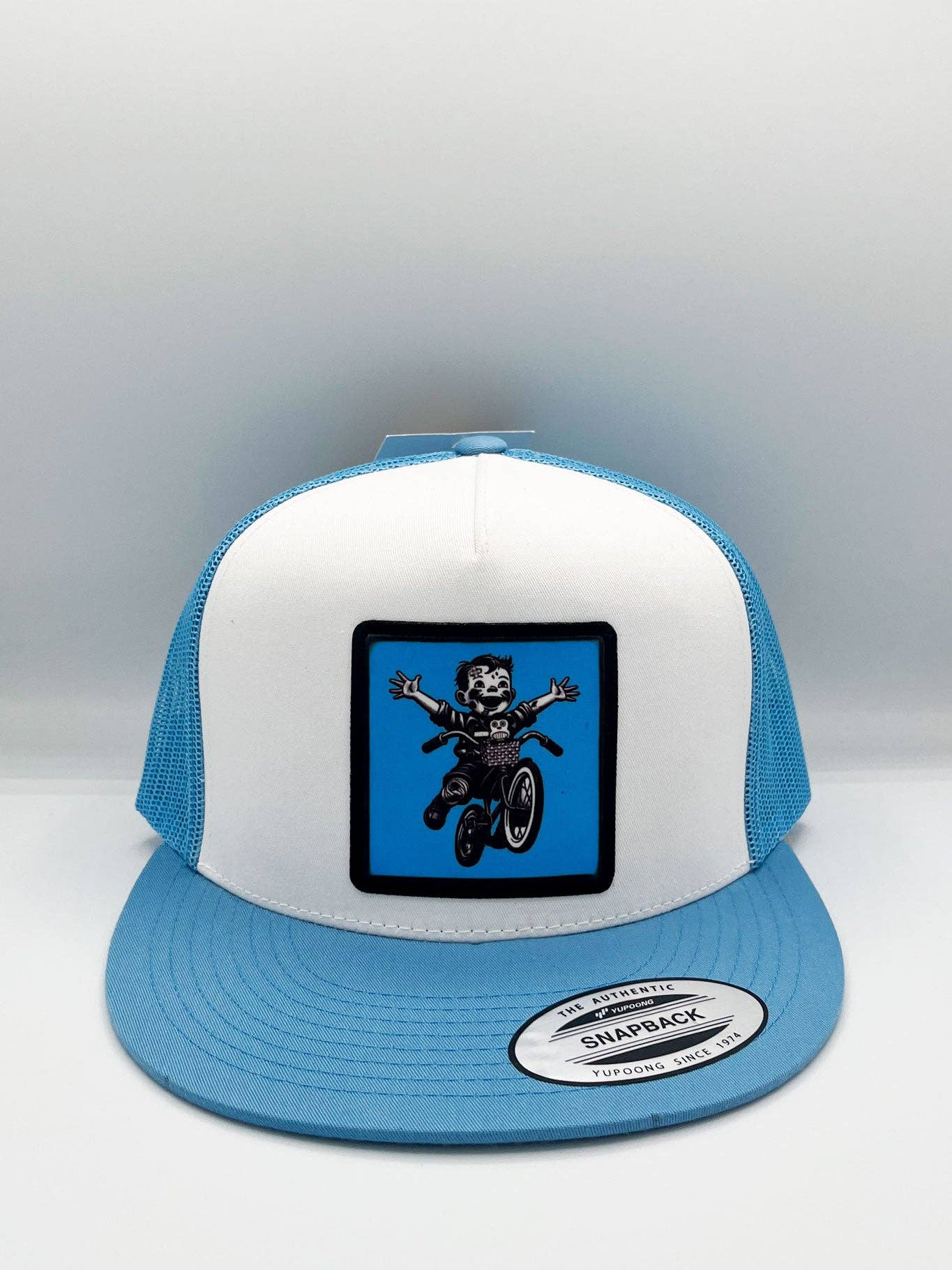 BLUE WHITE Loco Monky No Rules Flat Visor Cap for wholesale on Faire0