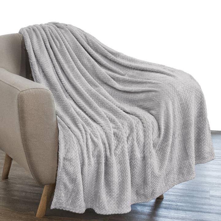 Pavilia - Venta al por mayor Mantas de sofá - Manta polar con textura de hojas