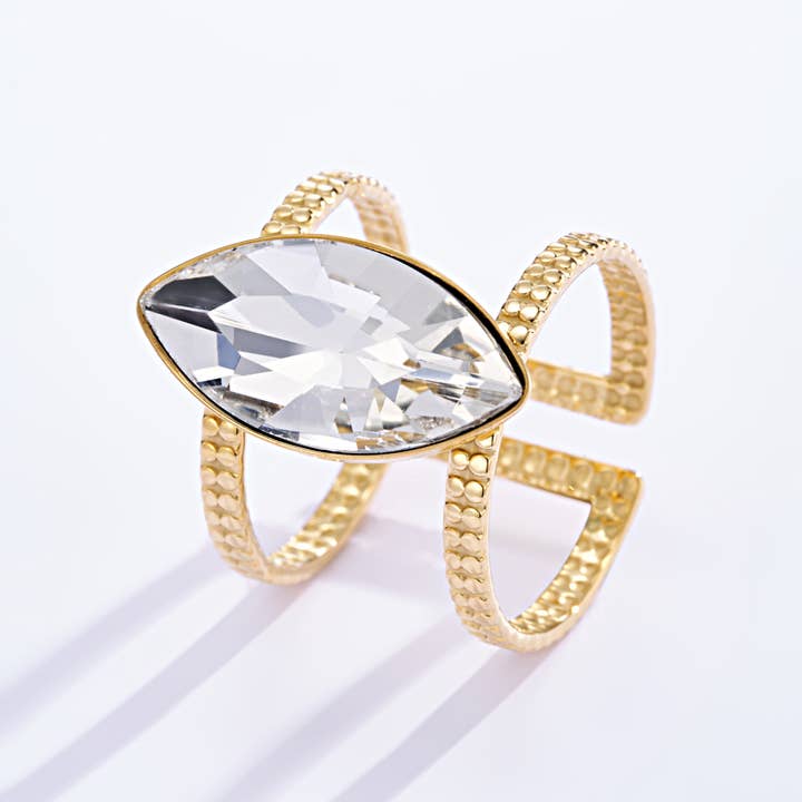 BYREN | ÉLINE L'ATELIER - Venta al por mayor Anillo de banda/apilable - Anillo Con Piedra De Color En Acero Inoxidable 424RX823